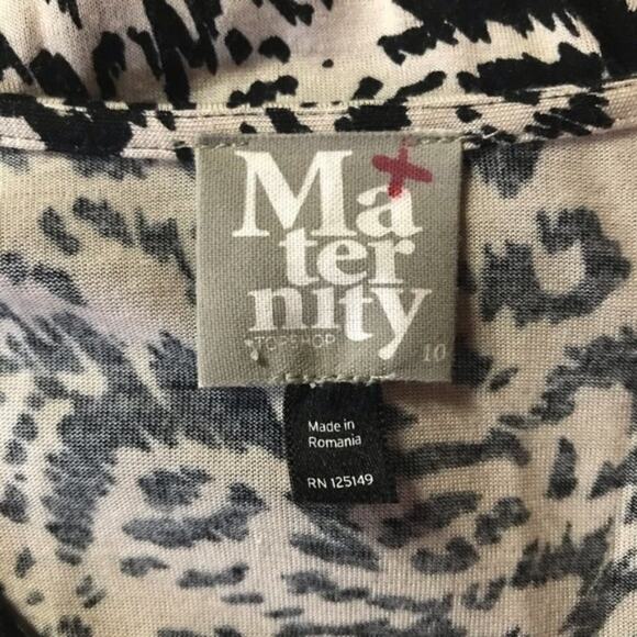 Topshop Maternity animal print bodycon dress cowl neck stretch US SIZE 6 - Picture 6 of 8